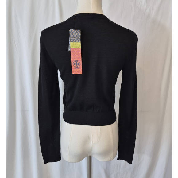 New w/Tags Tory Burch Womens Black Merino Wool Simone Cardigan Sweater XS RT$175 - Picture 8 of 13